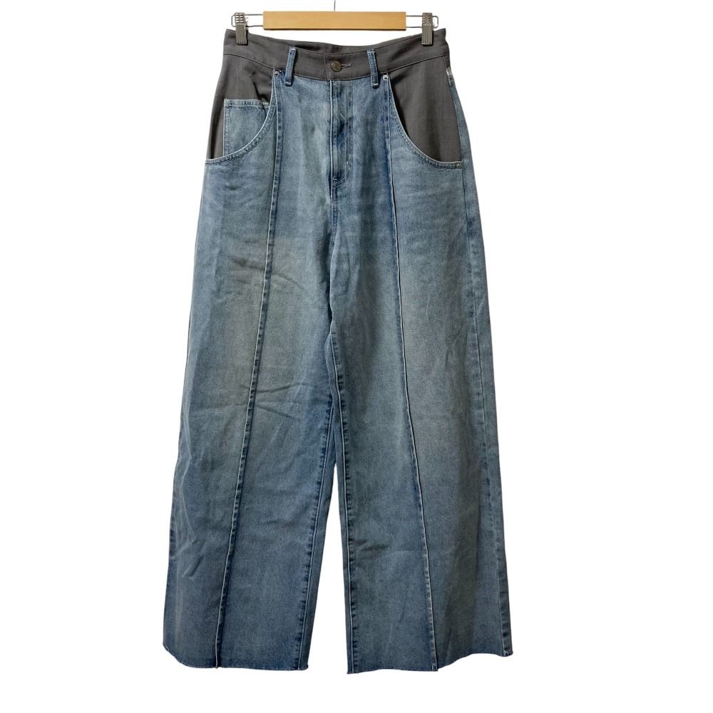 25SS Diagram ダイアグラム グレースコンチネンタル コンビデニムワイドパンツ サイズ38 ブルー レディース 古着