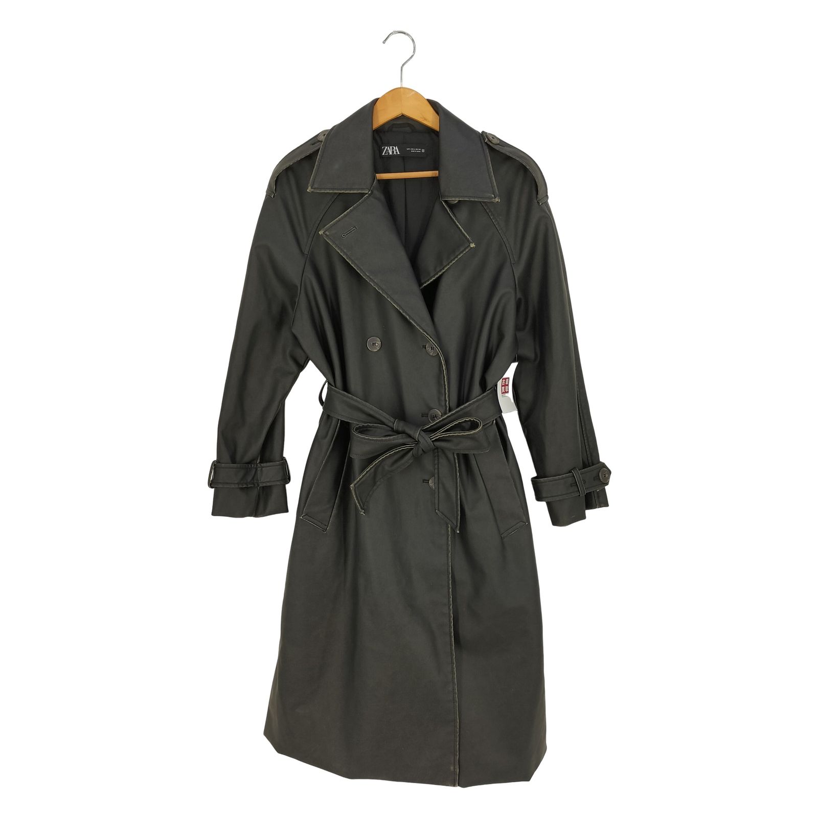 ZARA レザー トレンチコート ZARA オーバーサイズ フェイクレザー