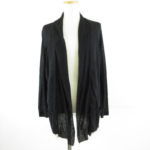 【中古】アルバロッサ alba Rossa カーディガン 長袖 レース 黒 44 *T456 レディース アルバロッサ alba Rossa カーディガン 長袖 レース 黒 44 *T456