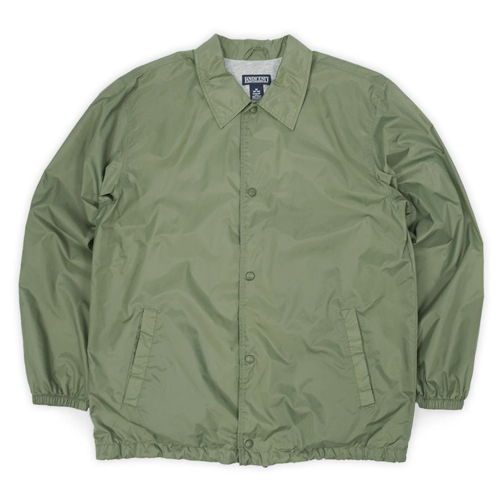 ランズエンド LANDS END 90s 00s 90-2000年代 ナイロンコーチジャケット 無地 旧タグ USA ヴィンテージ アメリカ 古着 メンズ ウインドブレーカー オリーブ M