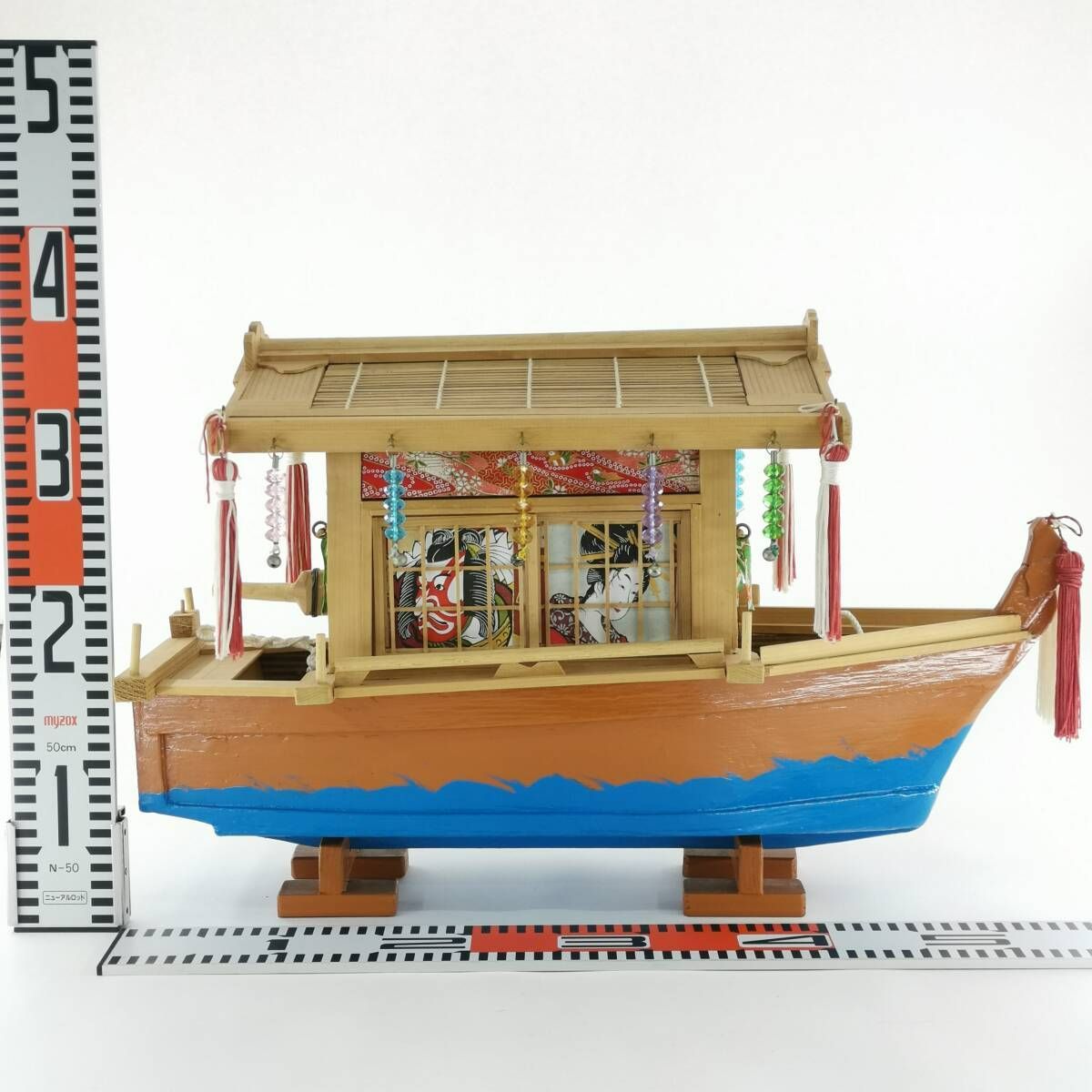 屋形船 観光船 模型 日本 土産物 歌舞伎 全長約55cm 高さ約33cm 置物