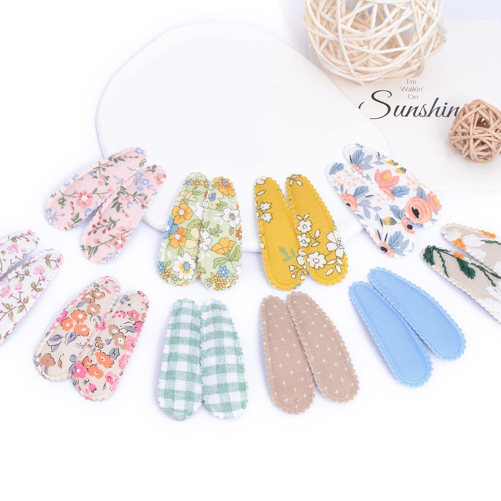  花柄 刺繍 ハンドメイド かわいい ナチュラル 20点セット スリーピン パッチンピン ヘア 子供 女の子 キッズ パッチン留め 赤ちゃん ヘアクリップ ヘアピン ベビー BIANHUAN クリップ クリップ 輪ゴム