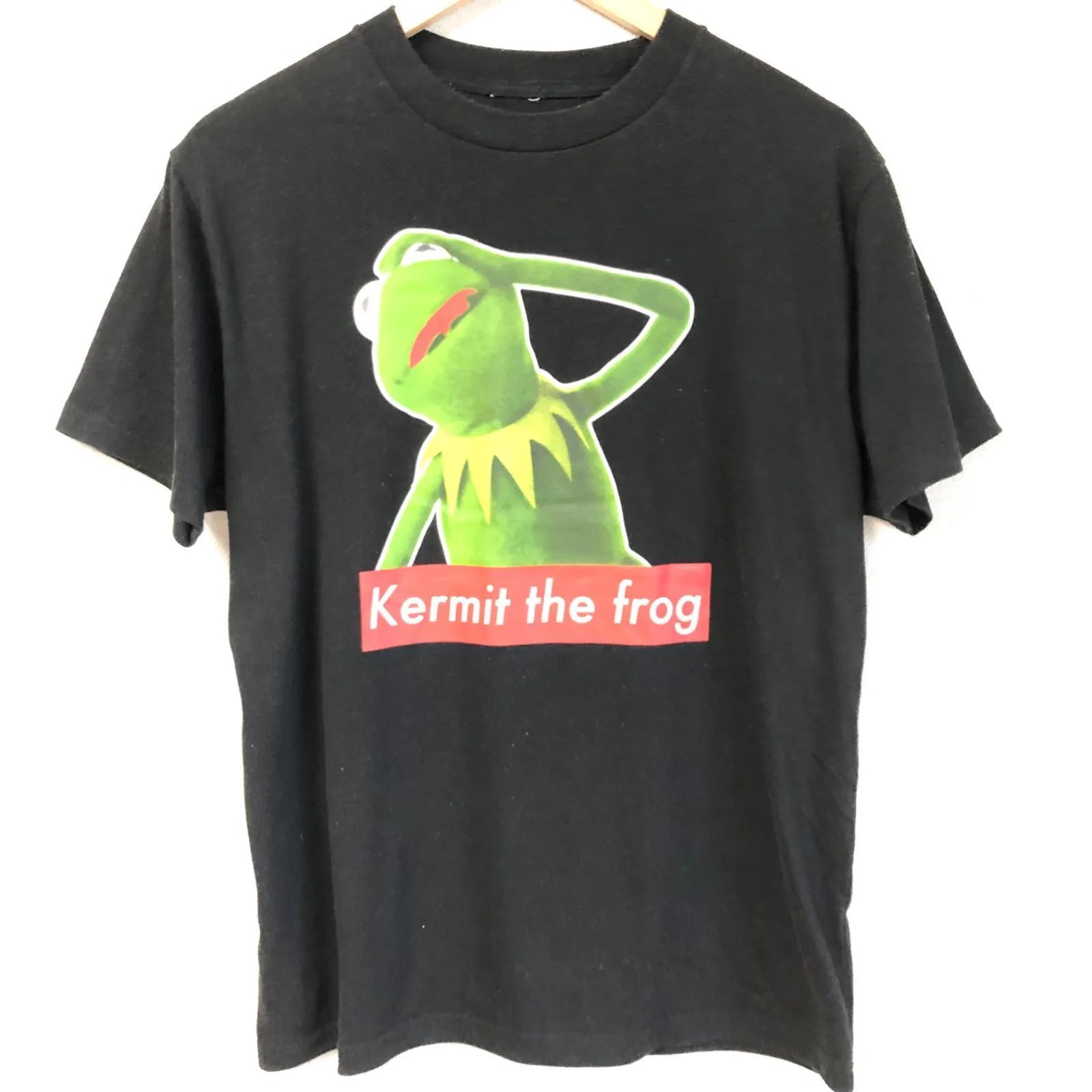 w^)b Kermit the frog カーミット セサミストリート Tシャツ 半袖 黒