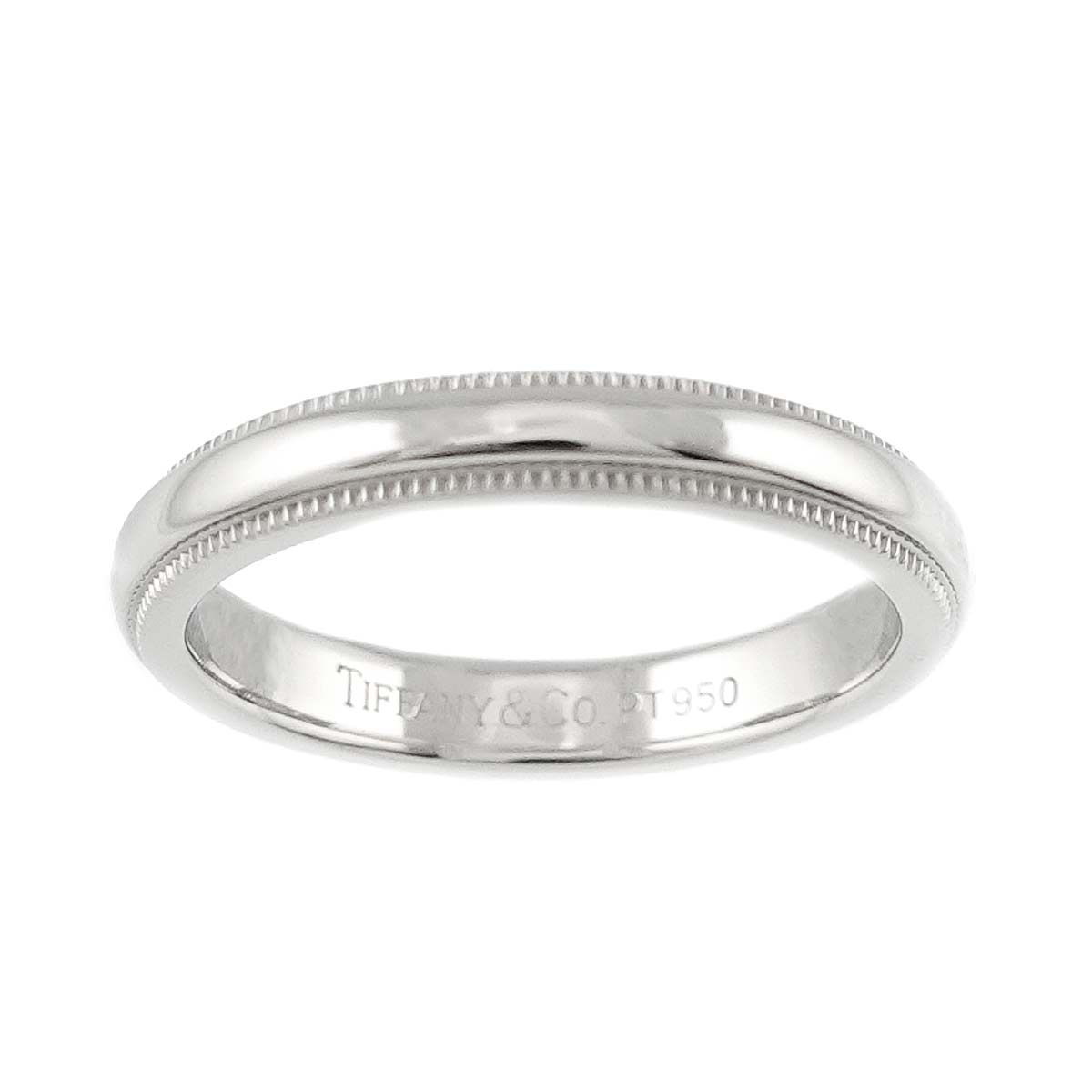 ティファニー TIFFANY&CO. ミルグレイン 9.5号 リング 幅3mm Pt