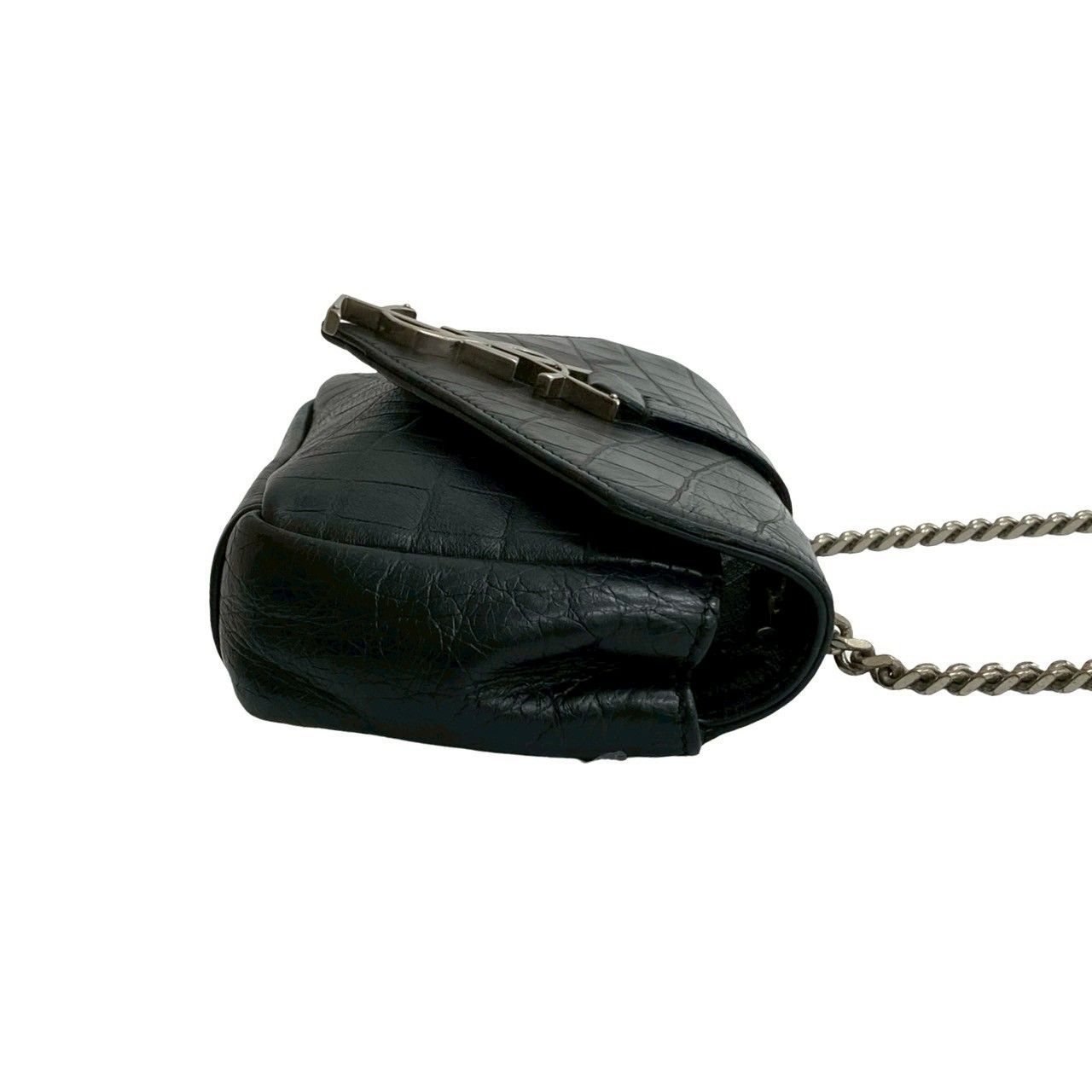 極 美品 SAINT LAURENT PARIS サンローランパリ YSL ロゴ 金具