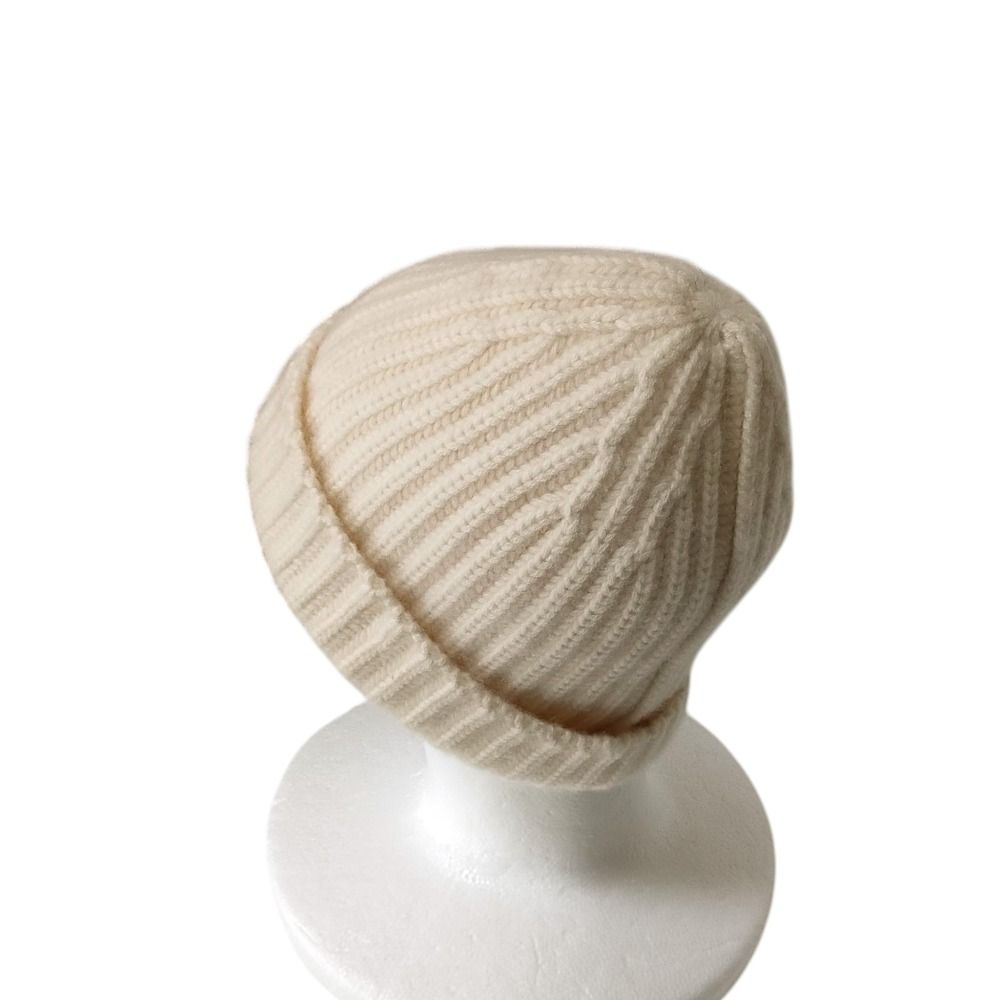 美品 DRAWER ドゥロワー カシミヤ100％ 畦編み ニット キャップ