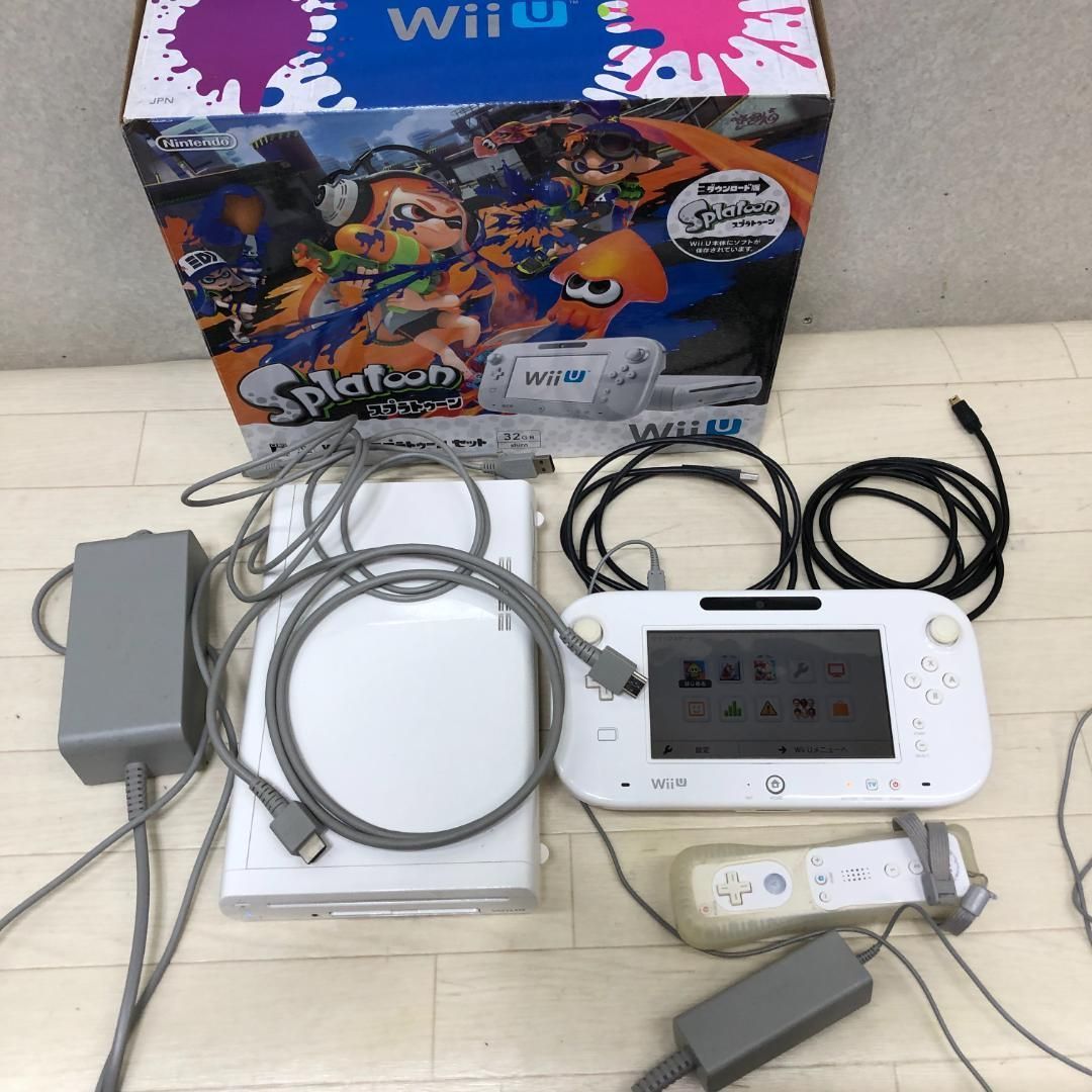 送料無料 任天堂 Wii U プレミアム 32GB スプラトゥーン同梱版 白 本体 ゲームパッド WUP-101 01 WUP-010 箱 説明書 付属 多 動作 HDMI AC 251006-11