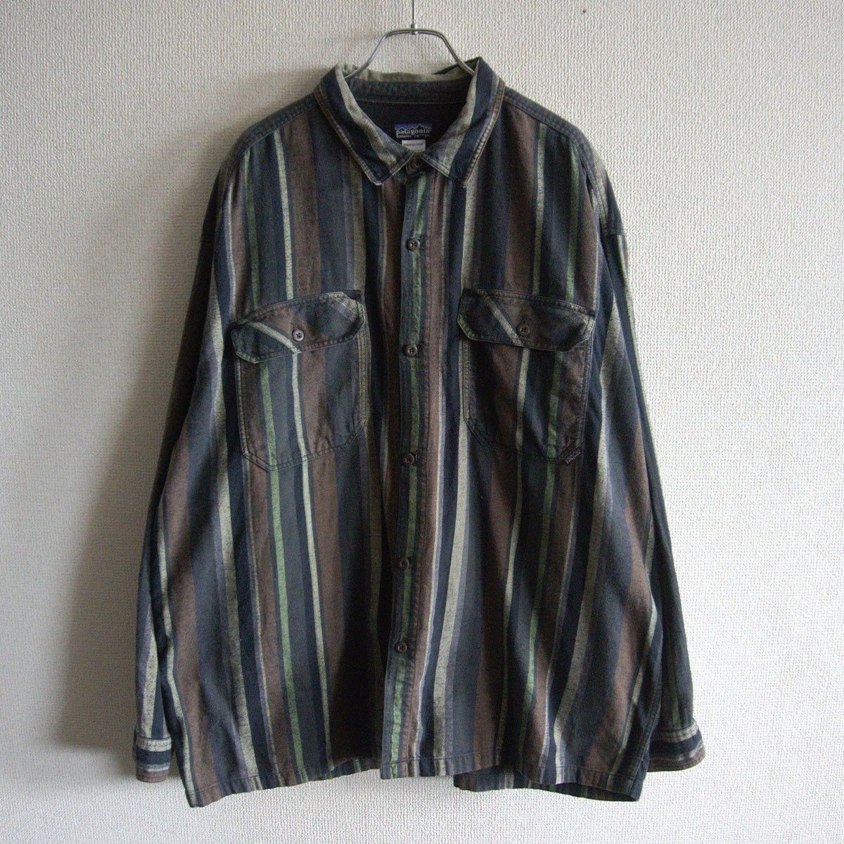 PATAGONIA ボックス シルエット ストライプ シャツ L パタゴニア オーガニック コットン 25050576