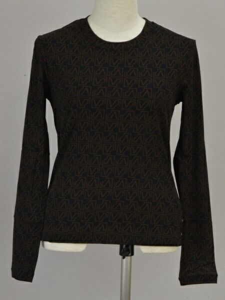 ヴィヴィアンタム VIVIENNE TAM パワーネット カットソー/シャツ Blouse モノグラム 長袖 38サイズ ブラック レディース u_s F-S4418 ヴィヴィアンタム VIVIENNE TAM パワーネット カットソー/シャツ