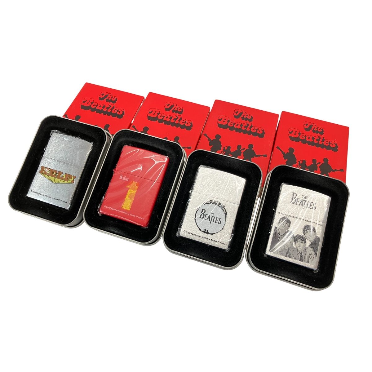 ZIPPO THE BEATLES HELP!|1|ロゴ|4人 ビートルズ 4個セット ジッポ ♥ W10434482