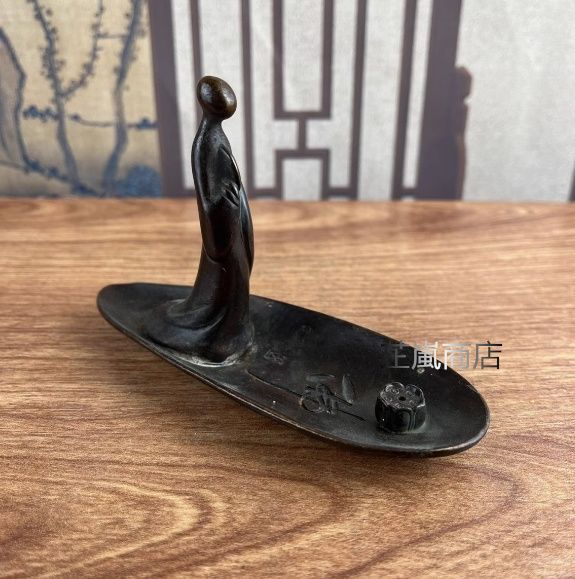 銅 細工 茶道具 香道具 一葉の仏舟 香挿し 現代工芸品 美術品