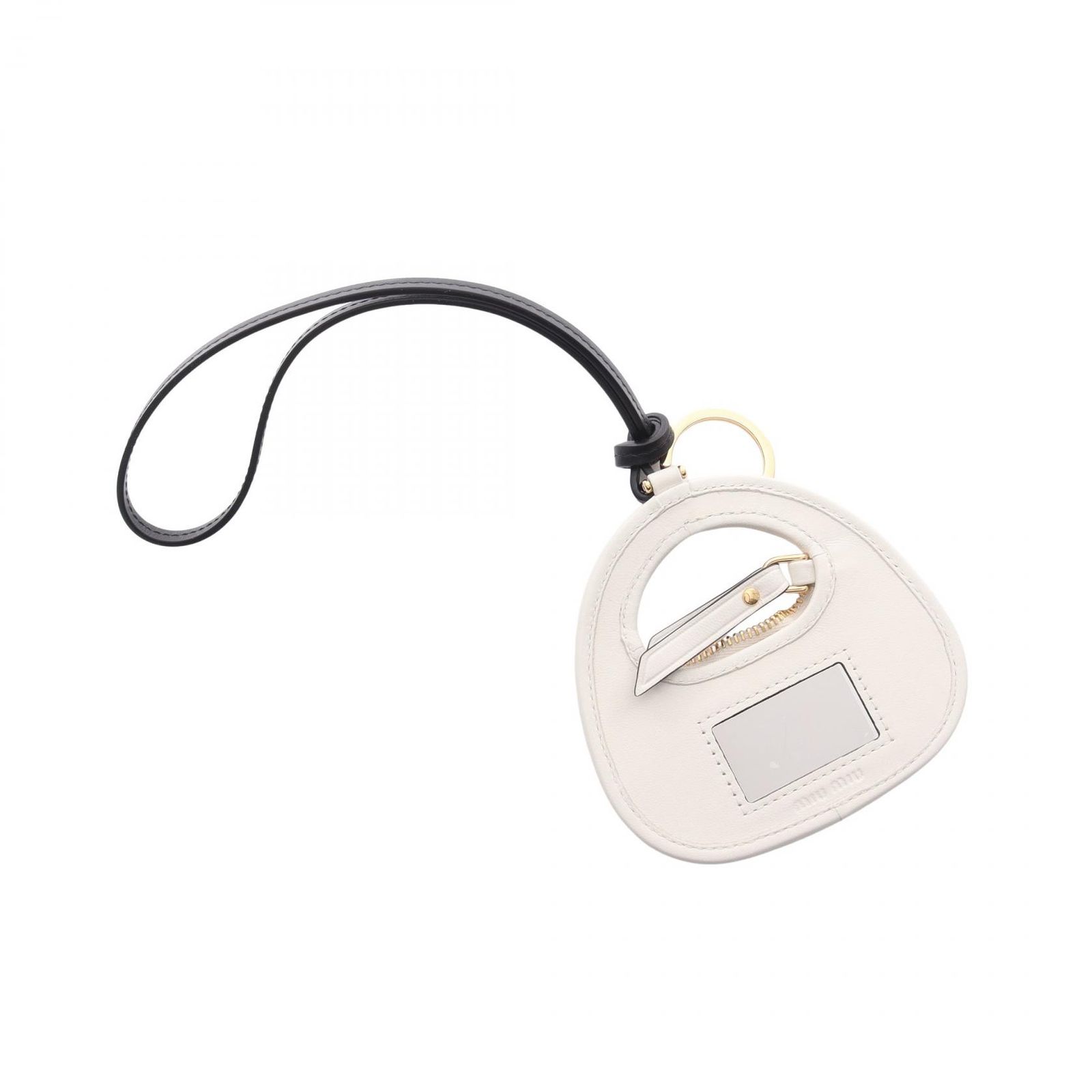 ミュウ ミュウ Miu Miu チャーム MIU WANDER 5TL3572CWBF0009 シルバー系 レザー キーホルダー レディース