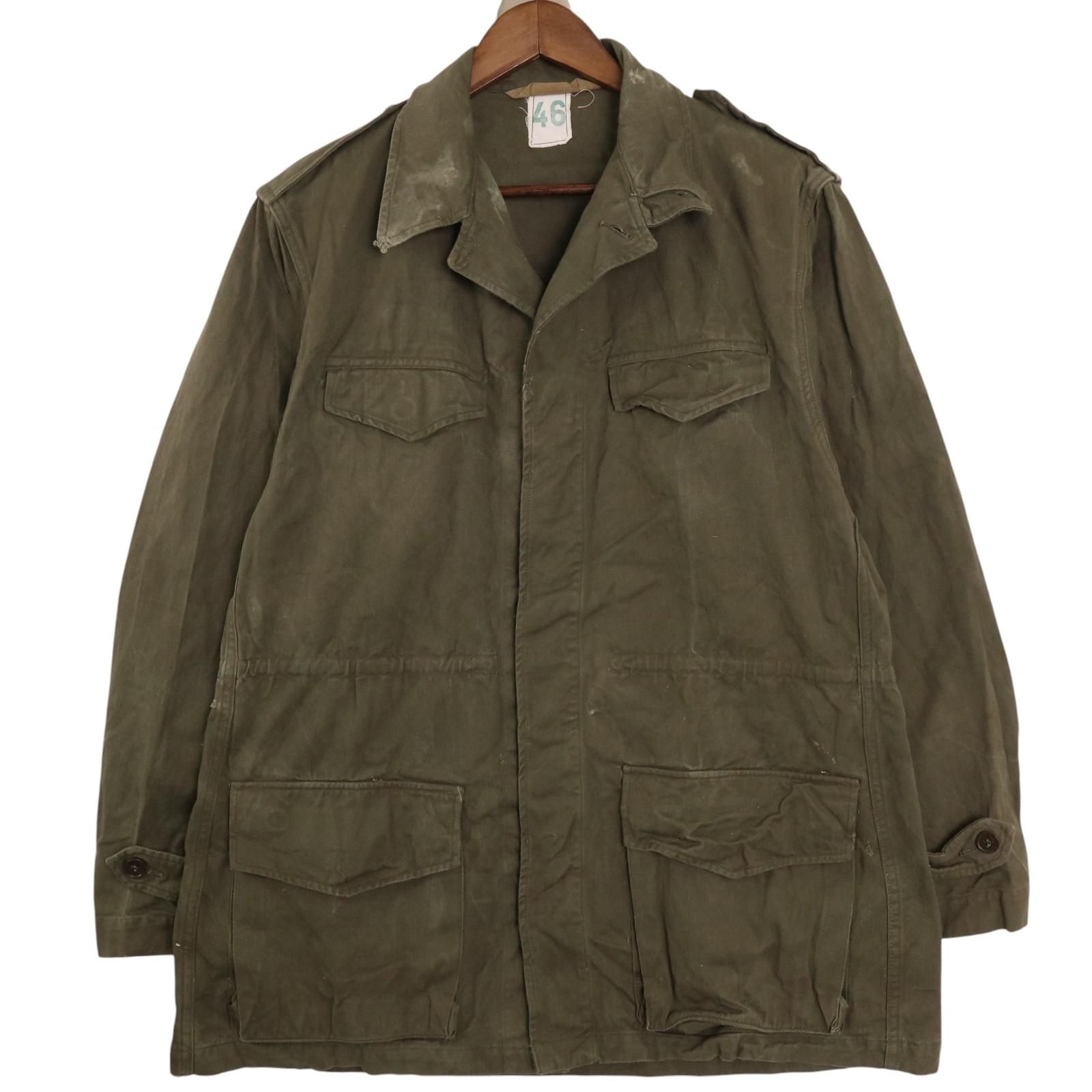 50年代 フランス軍 M-47 フィールドジャケット 後期 オリーブ (メンズ 46) 中古 古着 A2949