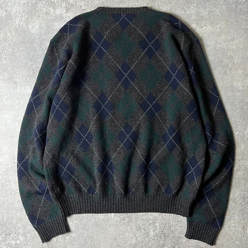 90s POLO RALPH LAUREN アーガイル ラムウール ニット セーター 