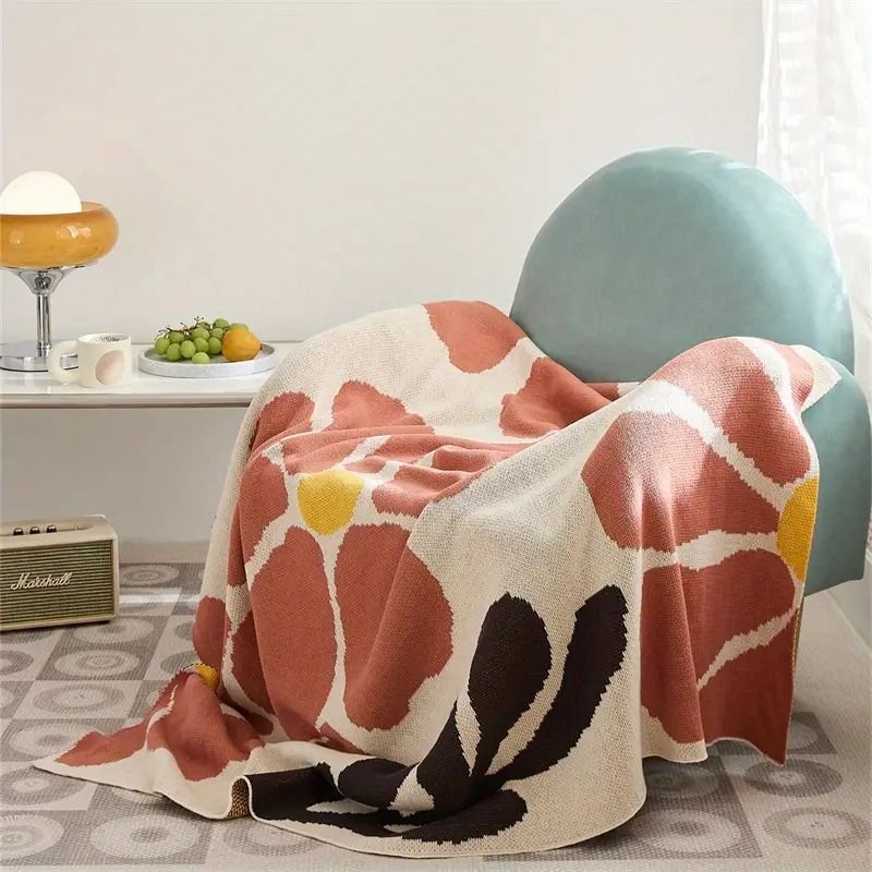 手編み❤️あったかウール混のカラフルブランケット グラニースクエア