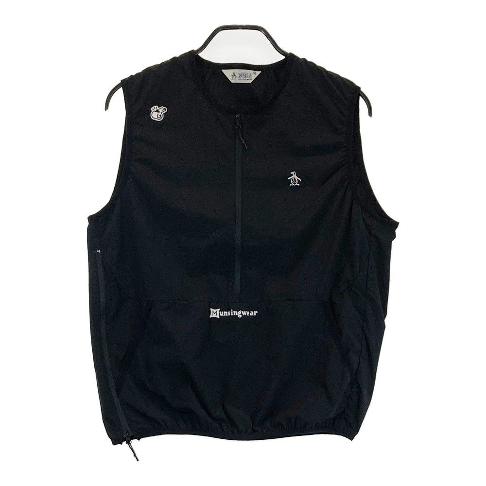 サイズ M MUNSING WEAR マンシングウェア ×Kuchibue Golf 2025年モデル ハーフジップ ナイロンベスト Penguin ブラック系 240101469847 ゴルフウェア メンズ ストスト