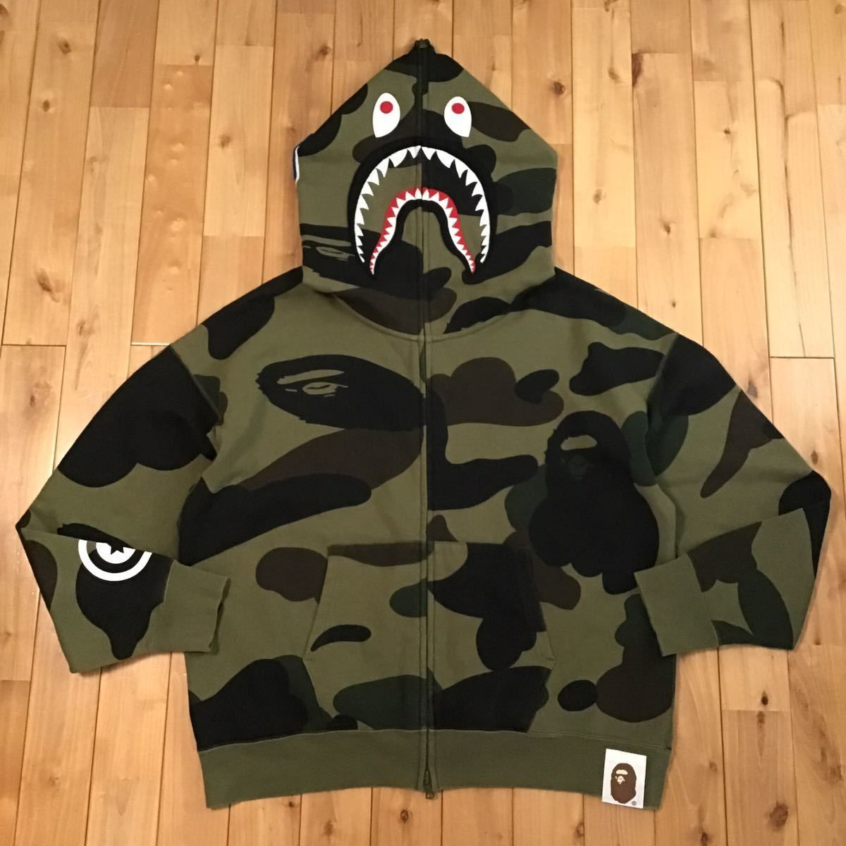 ☆XL☆ Giant shark full zip hoodie a bathing ape BAPE 1st camo