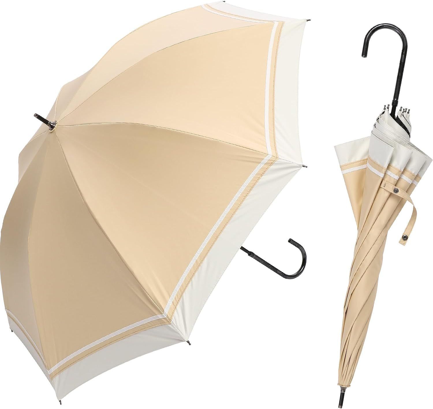 日傘 完全遮光 UVカット 長傘 レディース 軽量 遮光率 100% 遮熱効果 ヒートカット 一級遮光 晴雨兼用 パラソル グラスファイバー FL  50cm assa - メルカリShops