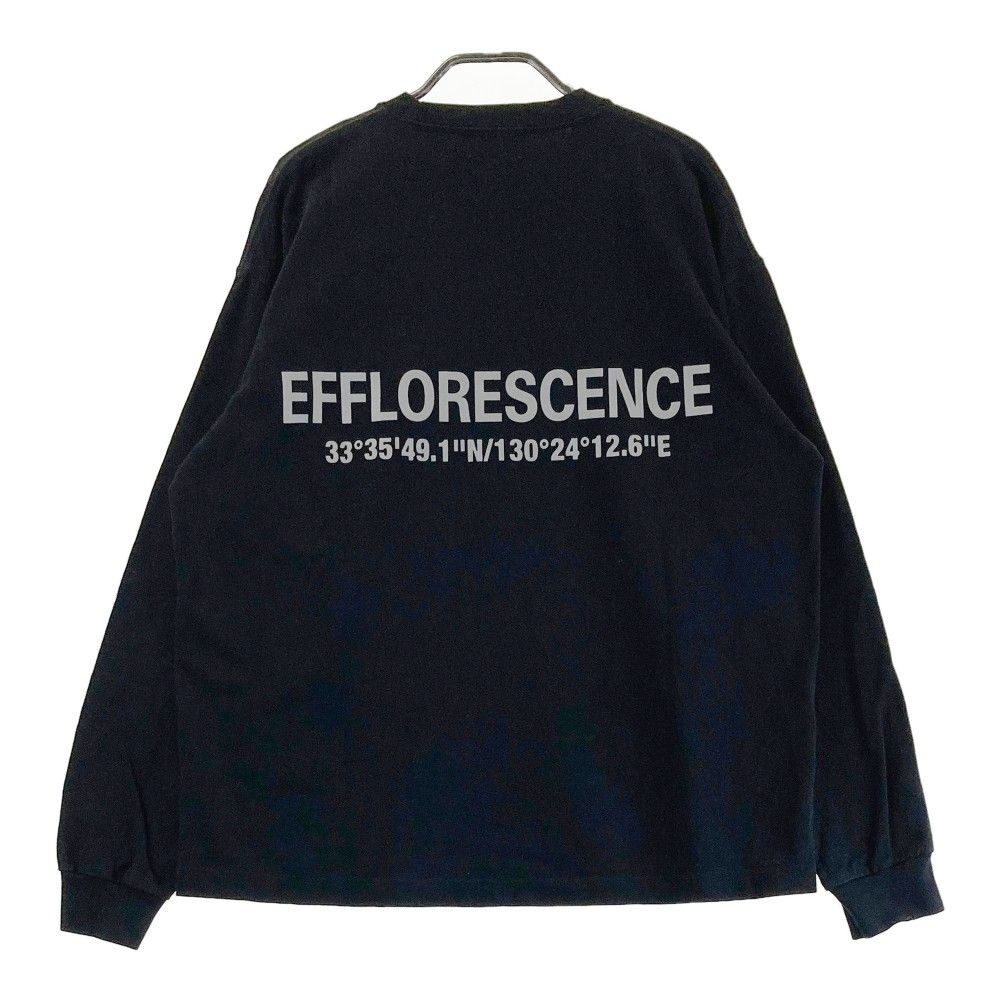 サイズ：S EFFLORESCENCE エフロレッセンス  長袖Tシャツ ロゴ ブラック系 [240101448562] ゴルフウェア メンズ ストスト EFFLORESCENCE エフロレッセンス 長袖Tシャツ ロゴ ブラック系 S