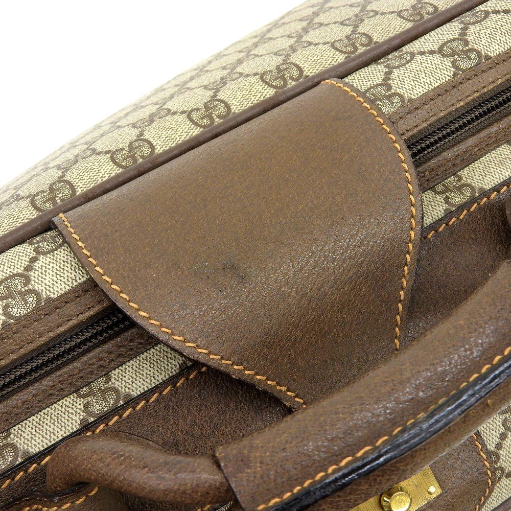 美品 グッチ GUCCI 60年代 ヴィンテージ GGスプリーム レザー トラベル