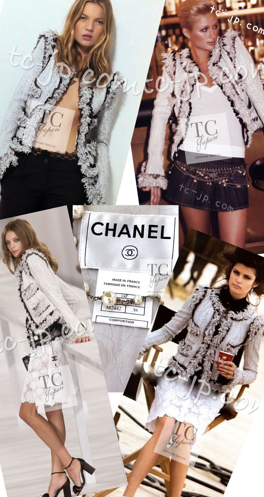 CHANEL シャネル オフホワイト ツイード スカート アイボリー 38 CHANEL シャネル オフホワイト ツイード スカート アイボリー 38