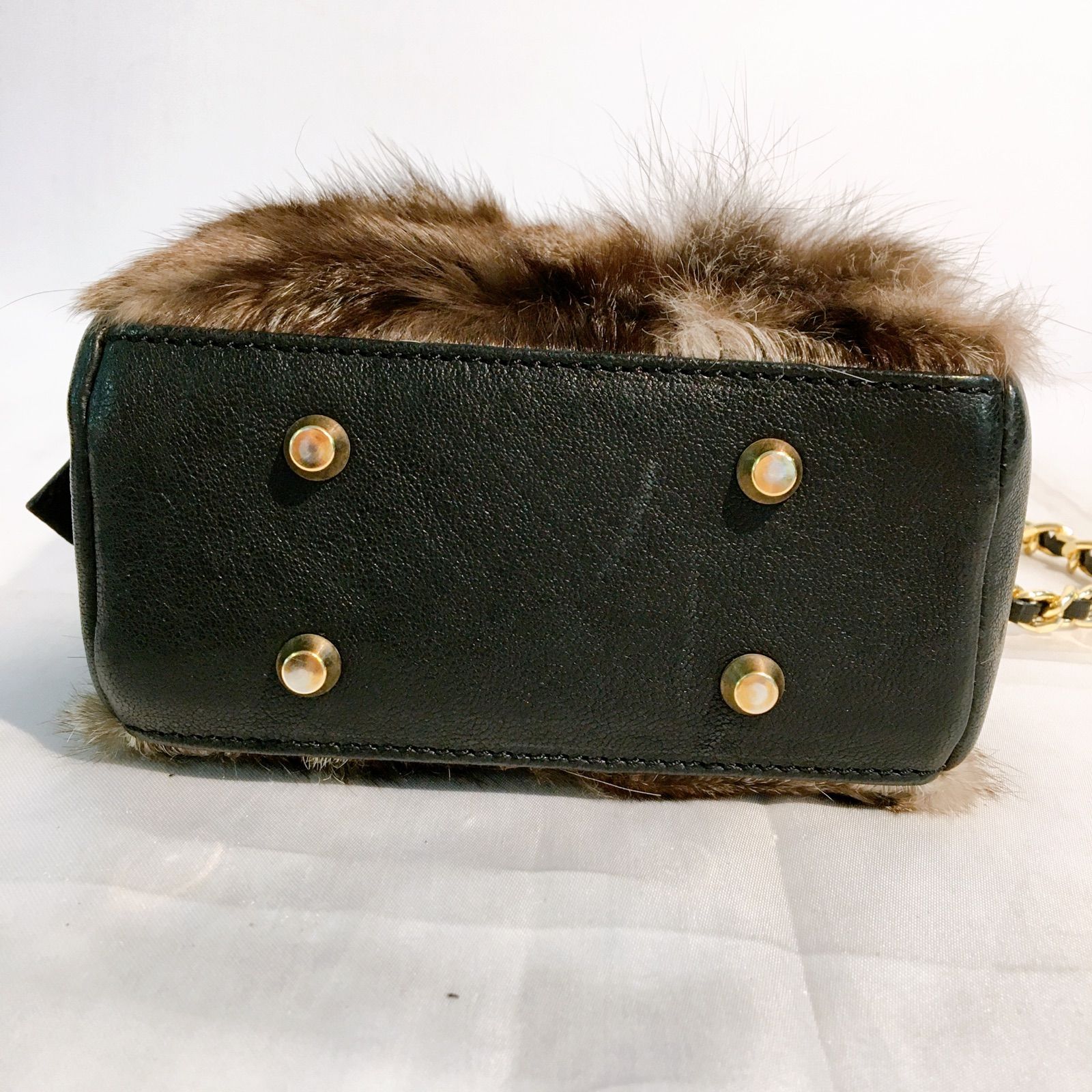 パオラマージ PAOLO MASI ショルダーチェーンバッグ ミンクファー  