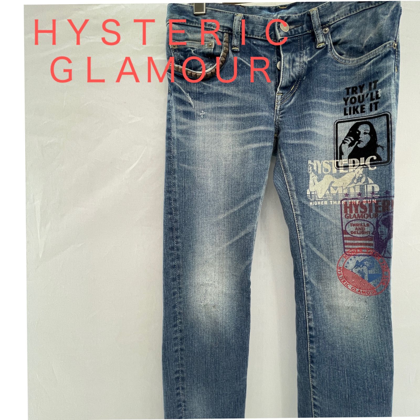 HYSTERIC GLAMOUR スタッズプリントデニム