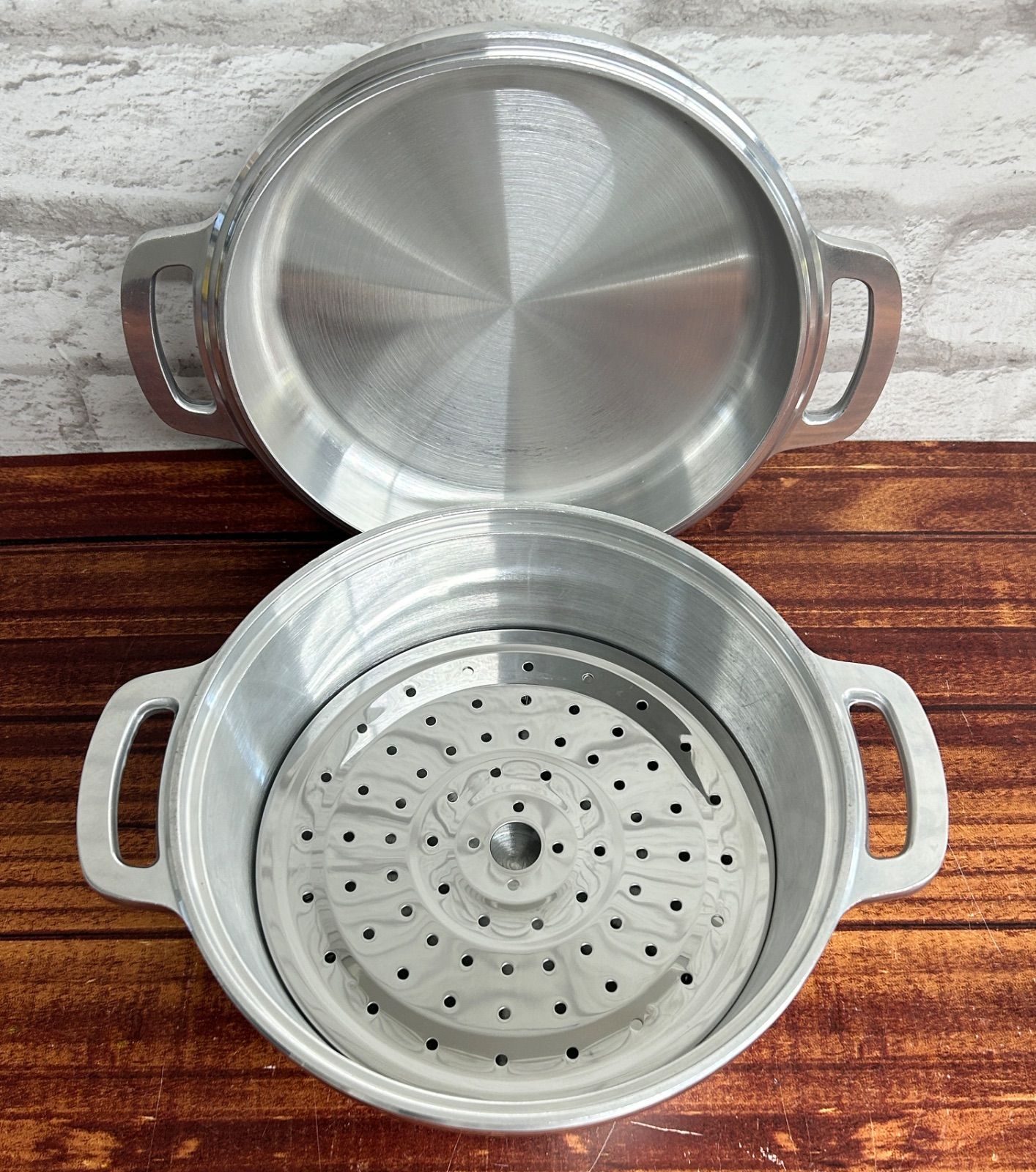 ◾️万能♪◾️HAL 無水鍋 φ20㎝ ガス火専用 両手鍋 蒸し 炒め