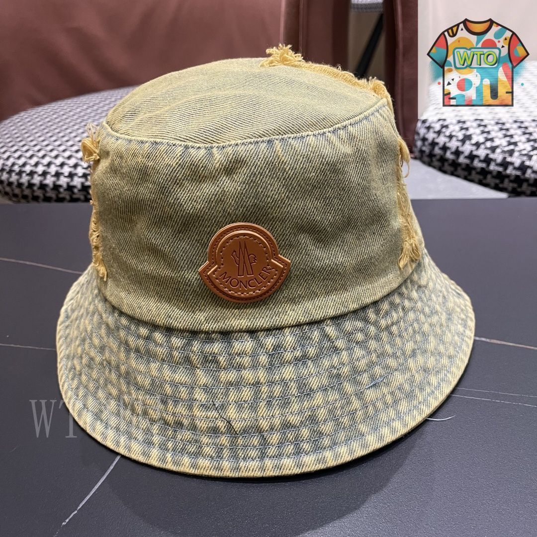 【国内即発】MONCLER デニムハット 今日特価】MONCLER 2025 春 女性用 デニム破洞 日除け バケット