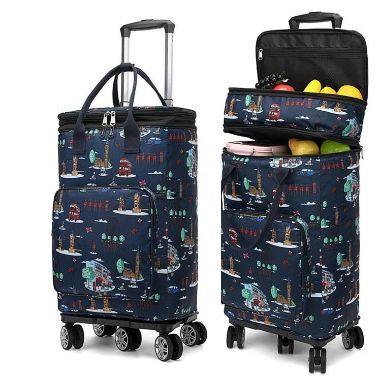 2段 ショッピングカート キャリーバッグ ショッピングキャリー 買い物カート 軽量 折りたたみ 360度回転 キャスター 静音 コンパクト 大容量 シニア 母 父 母の日 父の日 敬老の日 プレゼ swjay902