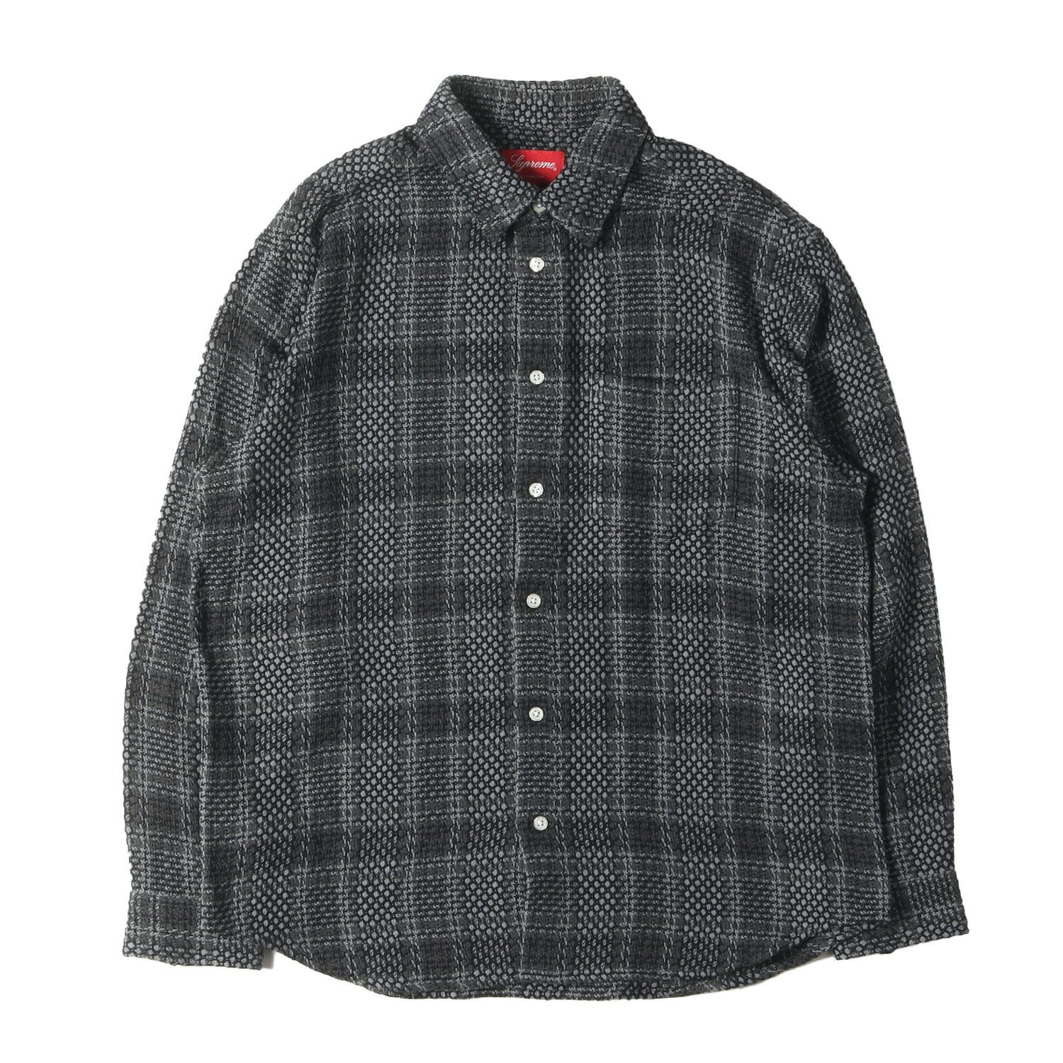 美品 Supreme シュプリーム シャツ サイズ:S 23SS バスケット ウィーブ チェックシャツ Basket Weave Plaid Shirt  ブラック グレー トップス カジュアルシャツ 長袖【メンズ】 - メルカリ