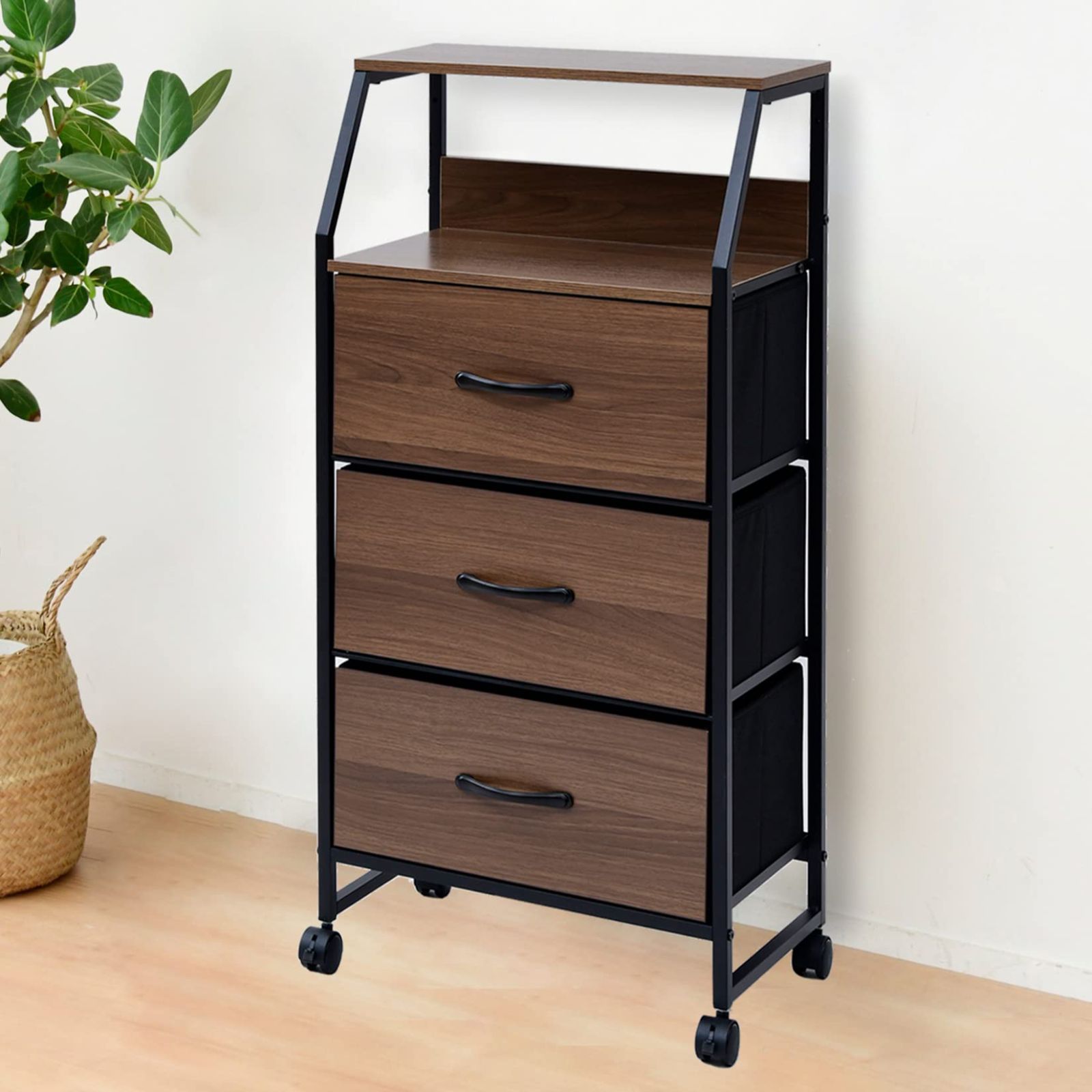 新着商品山善 チェスト 収納 ストッパー付きキャスター ロボット掃除機  