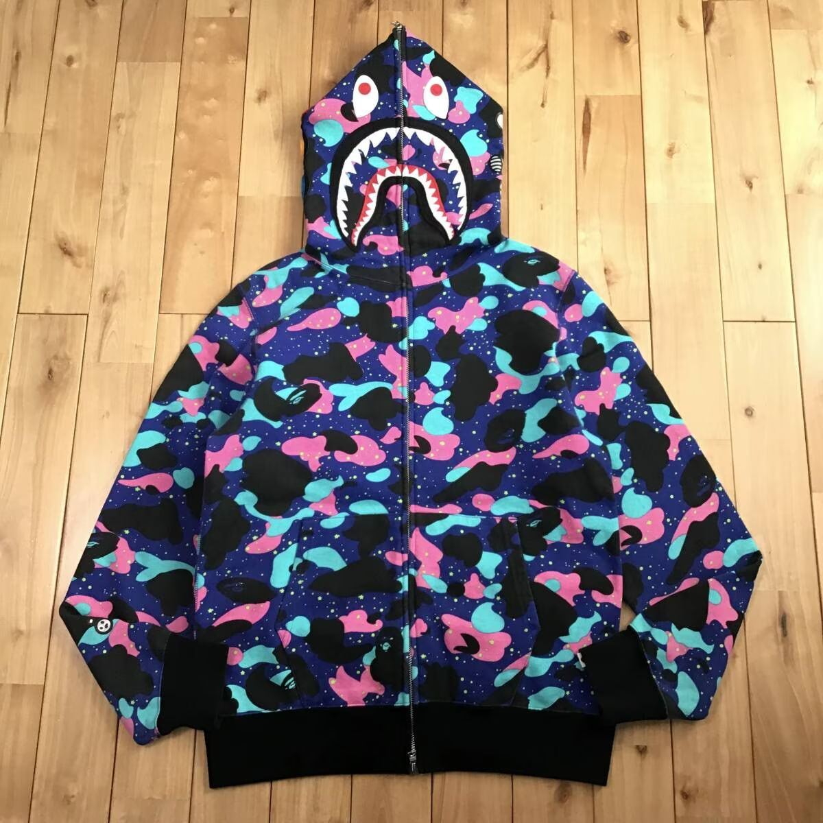 KID CUDI × BAPE camo シャーク パーカー Lサイズ shark full zip 