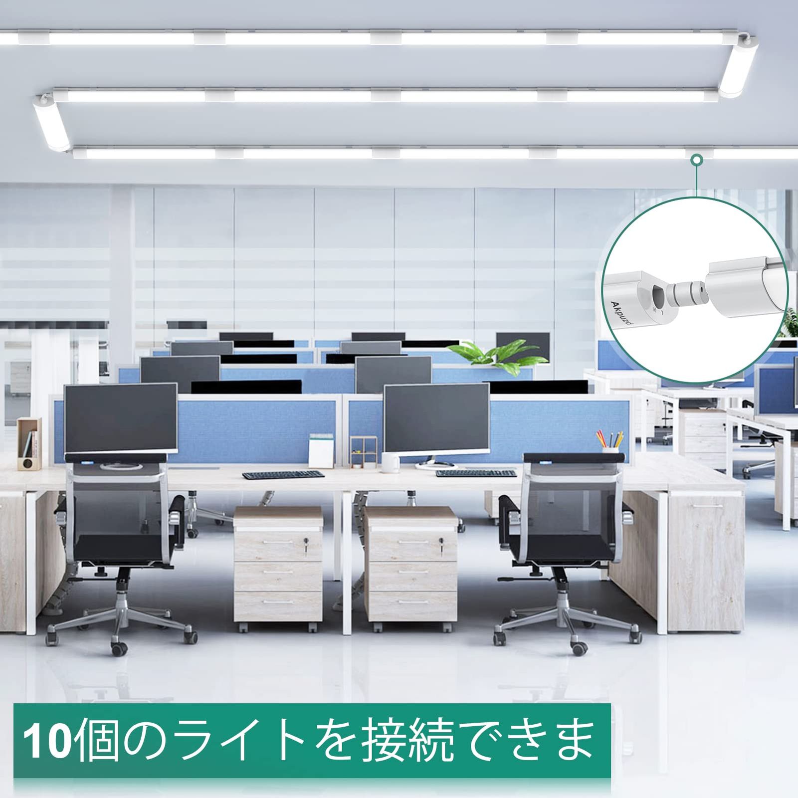 Akpuzd 蛍光灯 直管 防雨型 プラグインアップ LEDベースライ 蛍光灯器具一体型 スイッチ付きON OFF切り替え プラグ付き 電源コード付き 高輝度 省エネ型 昼光色6500K 180°広角 コンセントled照明 器具 NEXPOTALLINN_EU