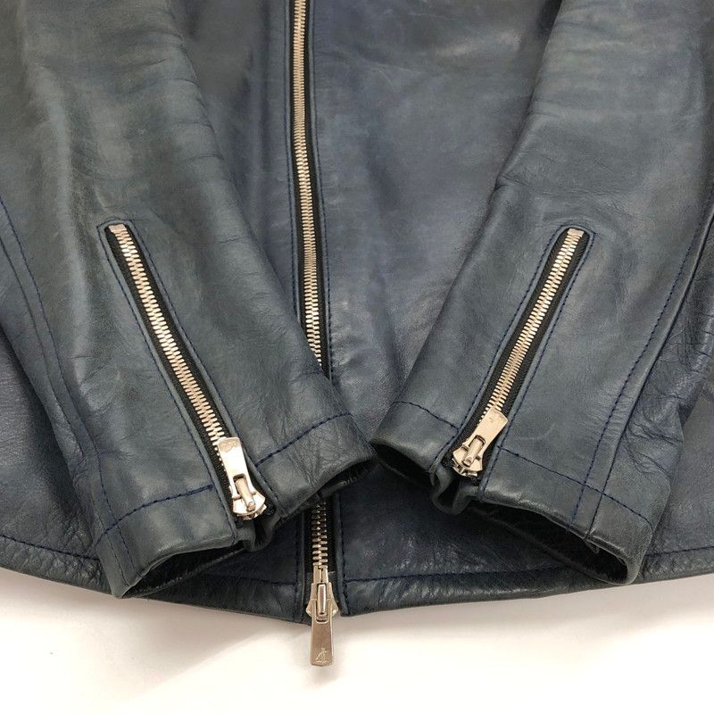 現状渡し品】NO ID. ノーアイディ レザースタンドカラー