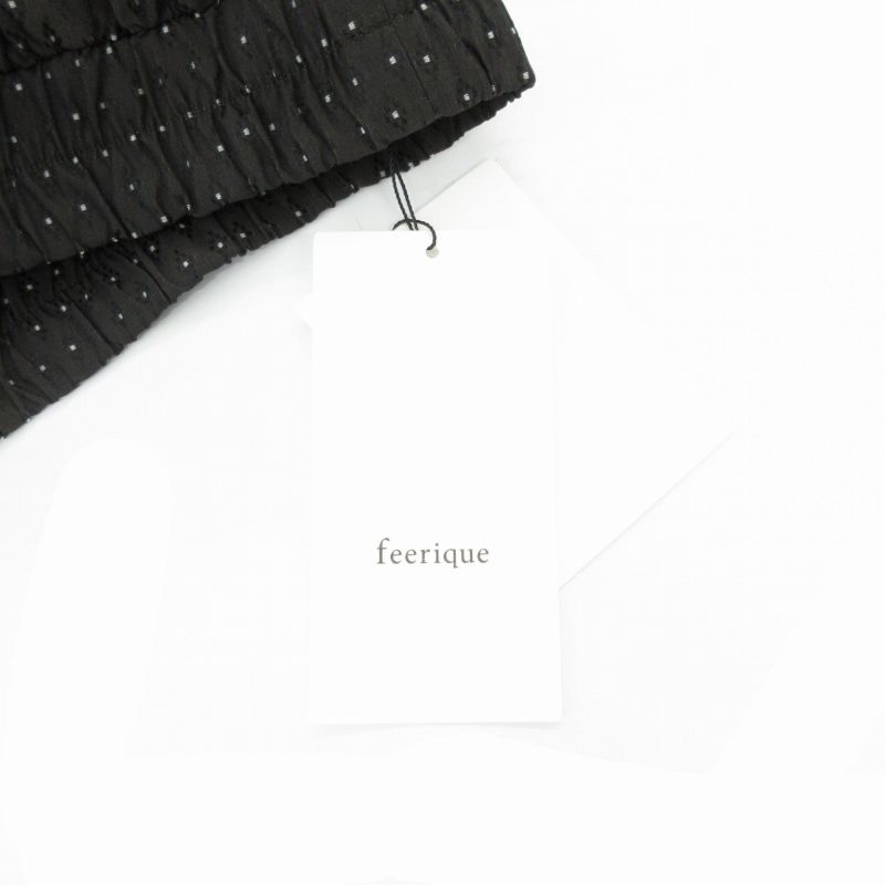 未使用品 フェリック Feerique タグ付き メモリードビーピンタックブラウス シャツ 総柄 長袖 2 黒 ブラック B0251FFB080 レディース フェリック Feerique タグ付き メモリードビーピンタック