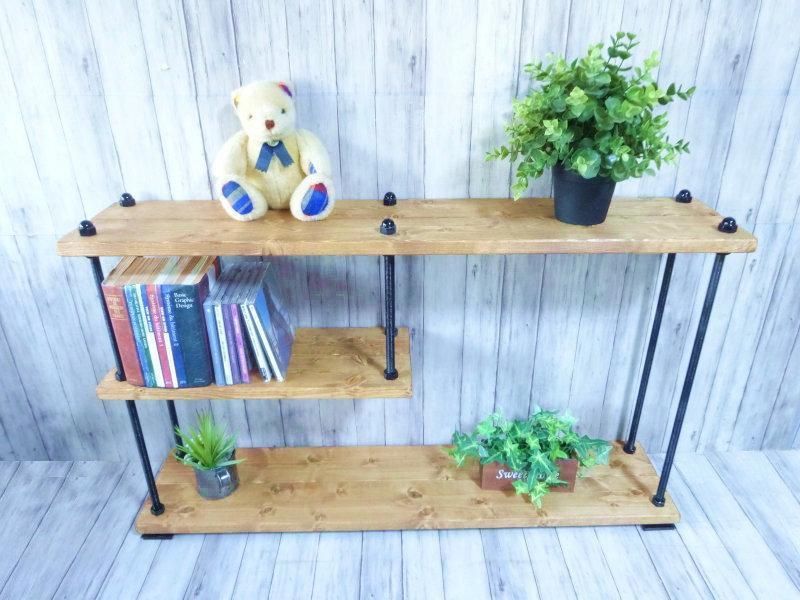 ハンドメイド サイドローテーブル スリムタイプ チーク色