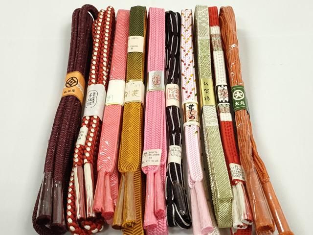 平和屋着物○和装小物 帯締め10本 冠組 笹浪組 佐賀錦