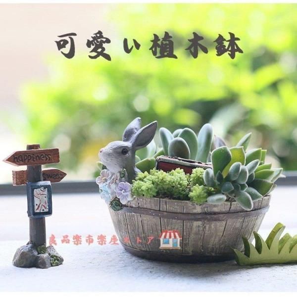 鉢 植木鉢 ポリ製 多肉植物 寄せ植え おすすめ プチオアシスうさぎ 家居の飾り物 母の日 父の日 ギフト