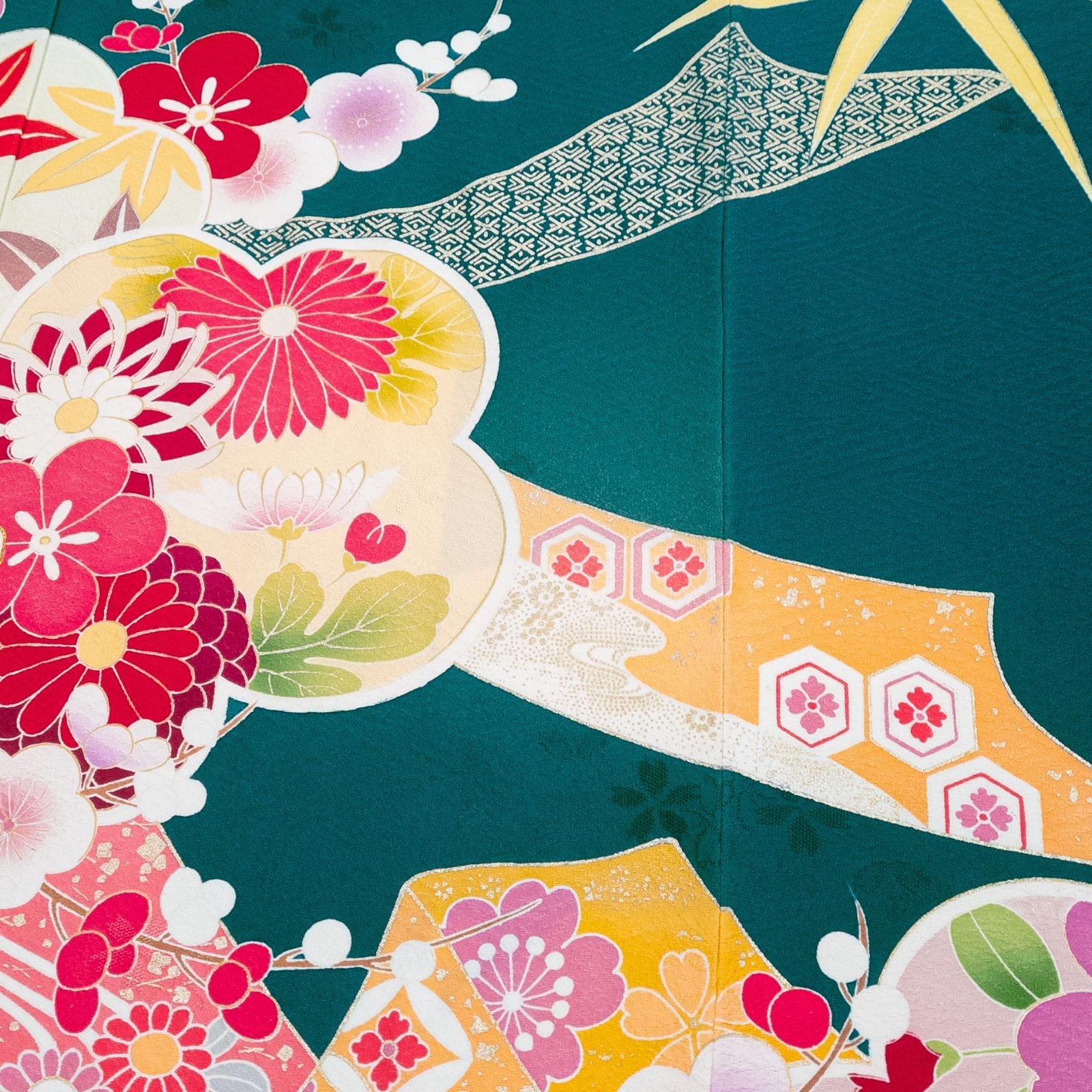 振袖フルセット 6点セット 松竹梅 吉祥文様 カワイイ 古典 桜 梅 のし