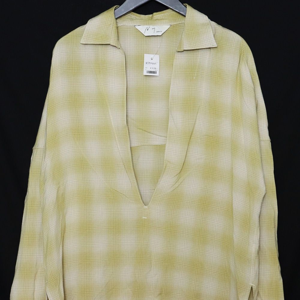 ANCELLM OMBRE CHECK PULLOVER SHIRT サイズ1 イエロー - メルカリ