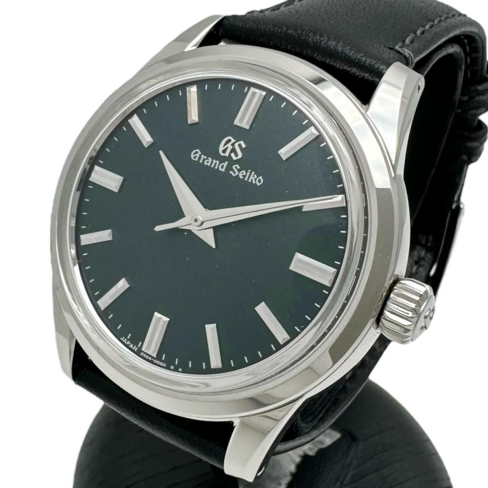 SEIKO|セイコー グランドセイコー エレガンスコレクション SBGW285 9S64-00Z0 杪夏 腕時計 ステンレススチール|レザー 手巻き ダークグリーン文字盤|黒革 社外製 |純正尾錠 メンズ