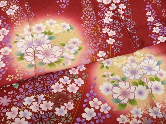 平和屋着物○豪華振袖 花丸文 暈し染め 金彩 丹後ちりめん 仮絵