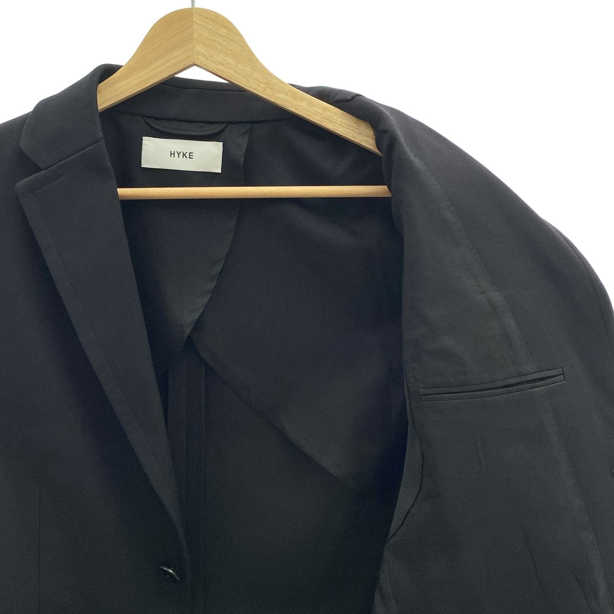 HYKE | ハイク | 2025AW | DOUBLE CLOTH VEST | オーバーシルエット ロゴボタン スリーブレス ジャケット ベスト | ブラック | レディース USTAUSTRALIA_COM_AU