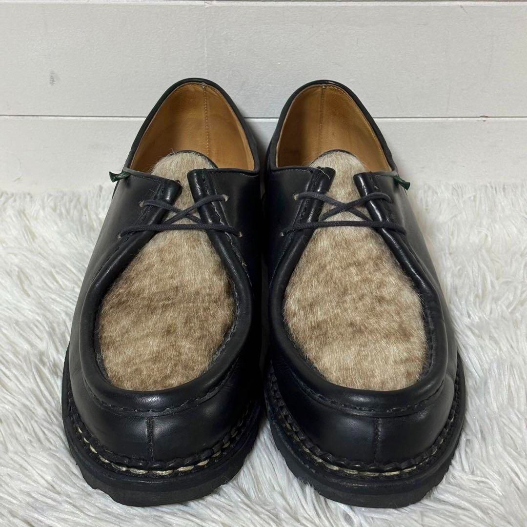 Paraboot パラブーツ MICHAEL ミカエル チロリアンシューズ 黒 レザー ブラック パドラー ドレスシューズ ビジネスシューズ  レザーシューズ 革靴 レースアップシューズ チャッカブーツ Uチップ Vチップ アザラシ 毛皮 ファー ボア メンズ - メルカリ