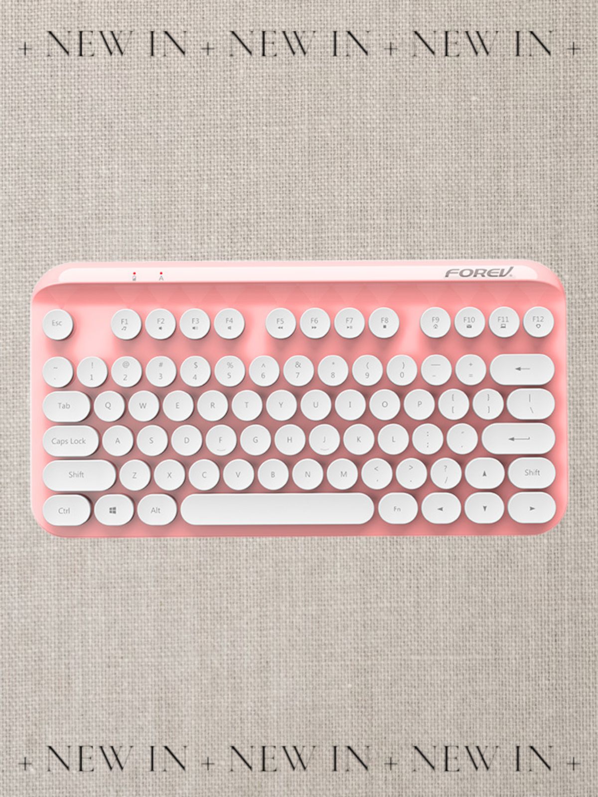 キーボード レトロ タイプライター PC Mac対応 Windows対応 ピンク レトロ かわいい キーボード タイプライター PC周辺機器 Mac対応