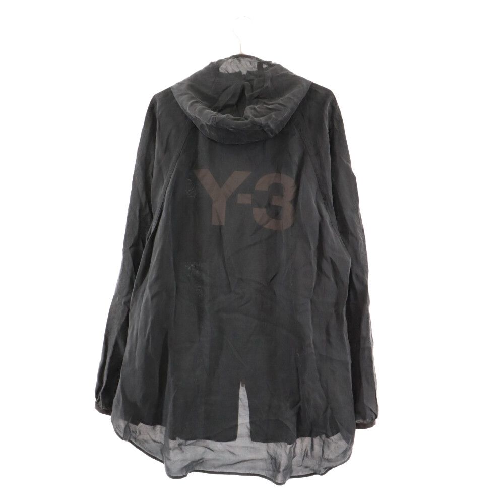 Y-3 ワイスリー 21SS M SHADE SANDED CUPRO HOODED TOP GT5261 バックロゴ キュプラ フーデッドジャケット ブラック Y-3 (ワイスリー) 21SS M SHADE SANDED CUPRO HOODED TOP バックロゴ