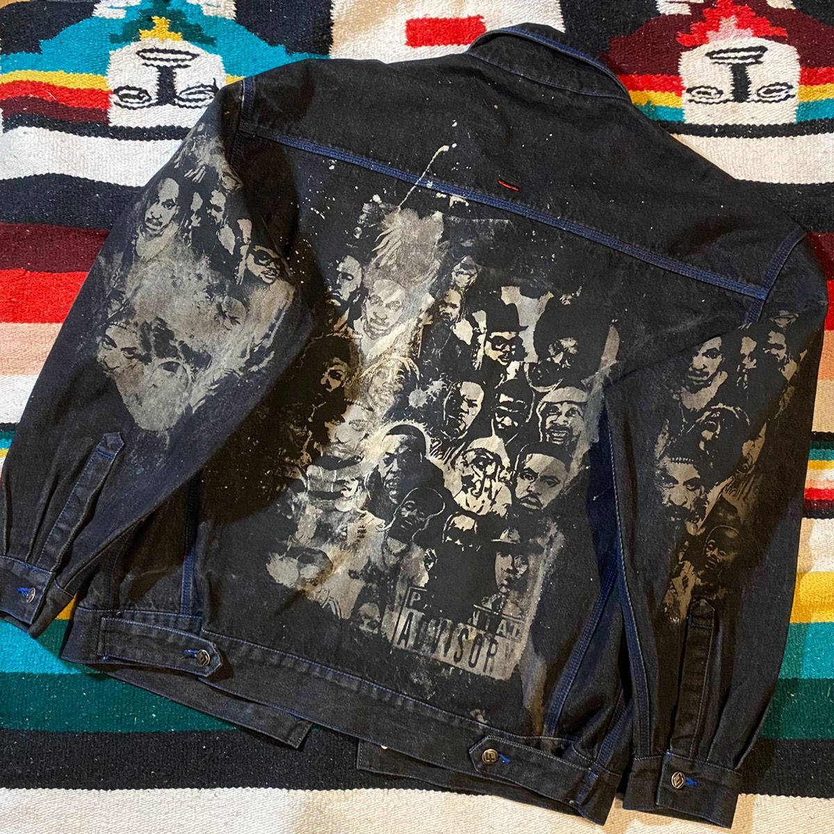 90s FUBU HIPHOP Paint Black Denim Jacket フブ ヒップホップ ...