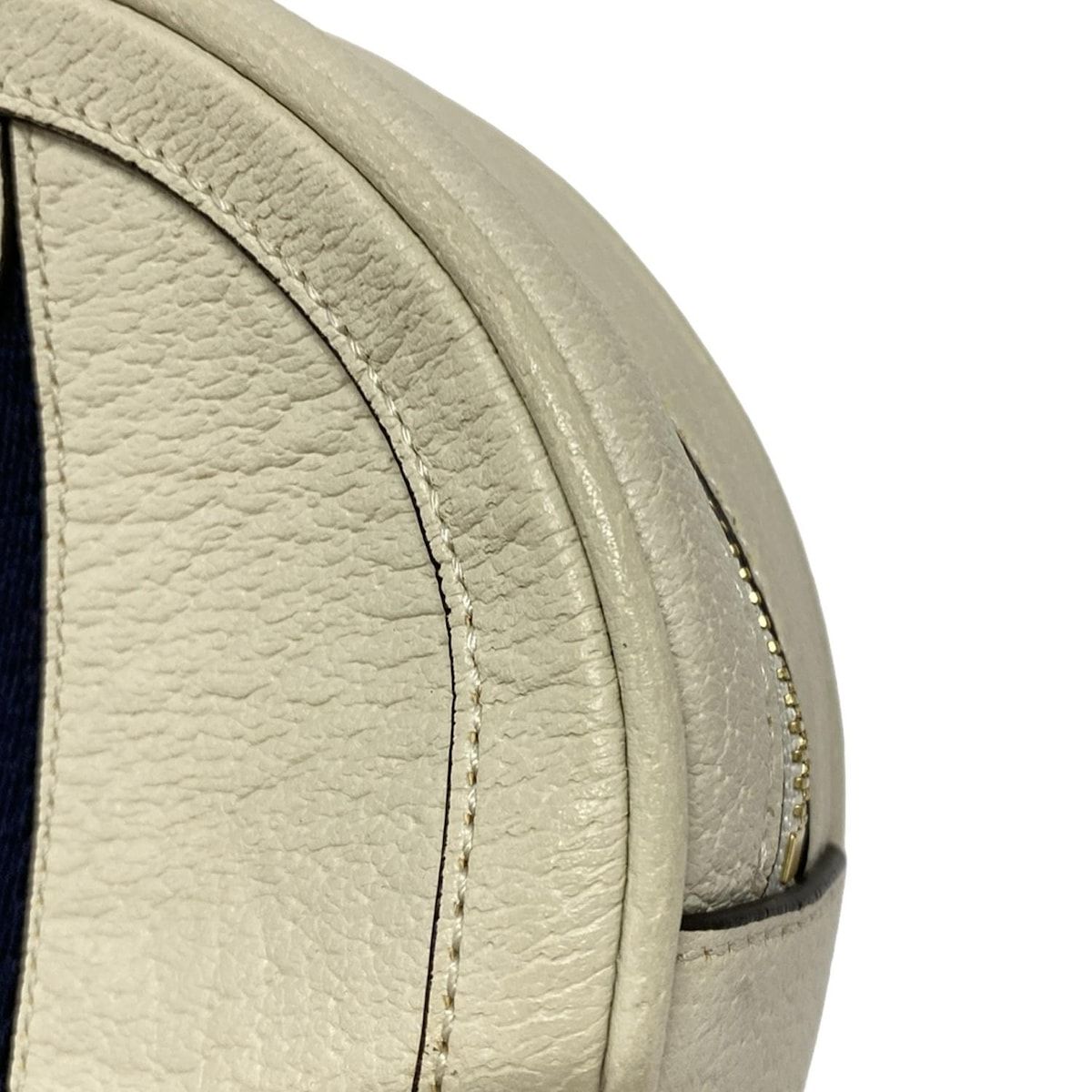 情報 GUCCI グッチ リュックサック オフィディア ミニ バックパック 598661 アイボリー×ネイビー×レッド レザー 除菌清掃済