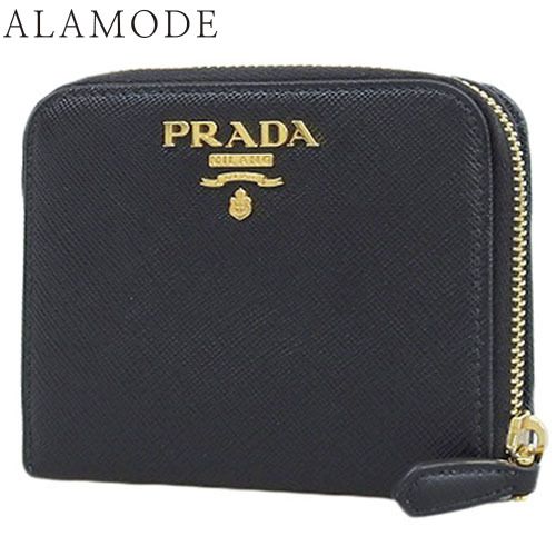PRADA】プラダ 2つ折り財布 ラウンドファスナー 三角ロゴ
